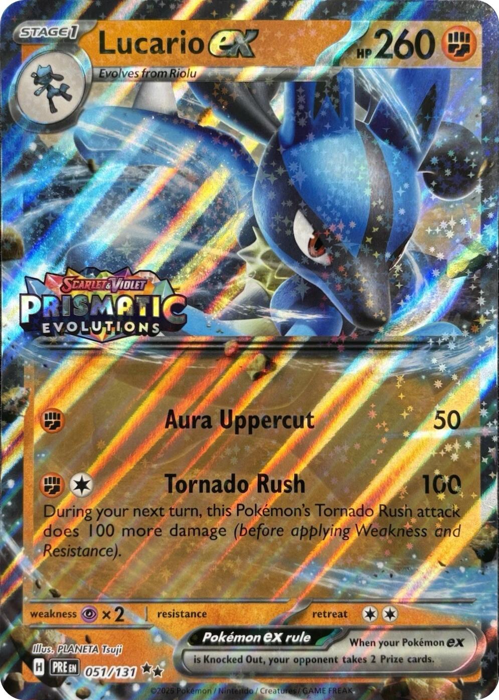 Lucario ex (051/131) (Prismatic Evolutions Stamp) [Miscellaneous Cards] | Galaxy Games LLC