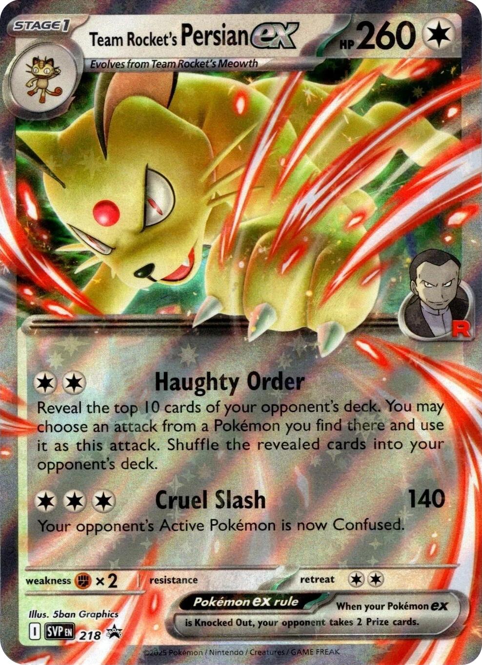 Team Rocket's Persian ex (218) [Scarlet & Violet: Black Star Promos] | Galaxy Games LLC