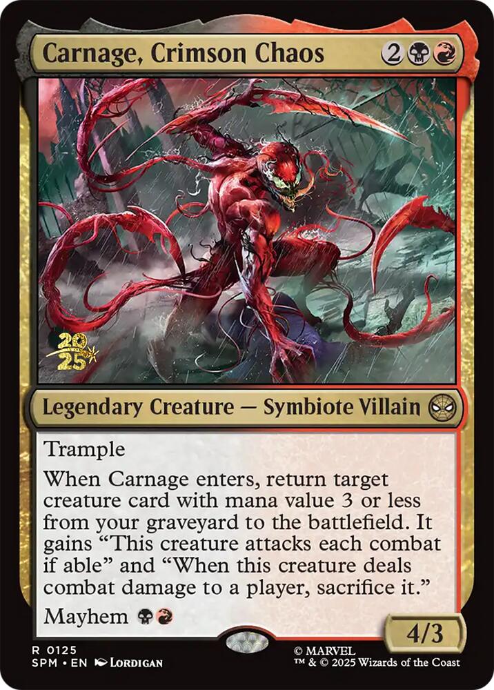 Carnage, Crimson Chaos [Marvel's Spider-Man Prerelease Promos] | Galaxy Games LLC