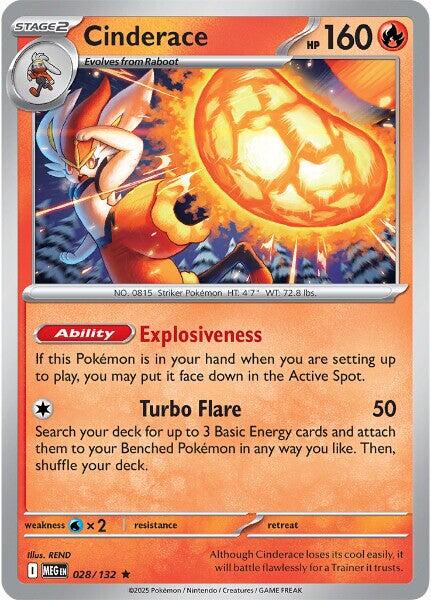 Cinderace (028/132) [Mega Evolutions: Base Set] | Galaxy Games LLC