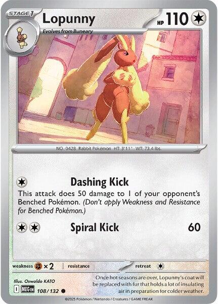 Lopunny (108/132) [Mega Evolutions: Base Set] | Galaxy Games LLC