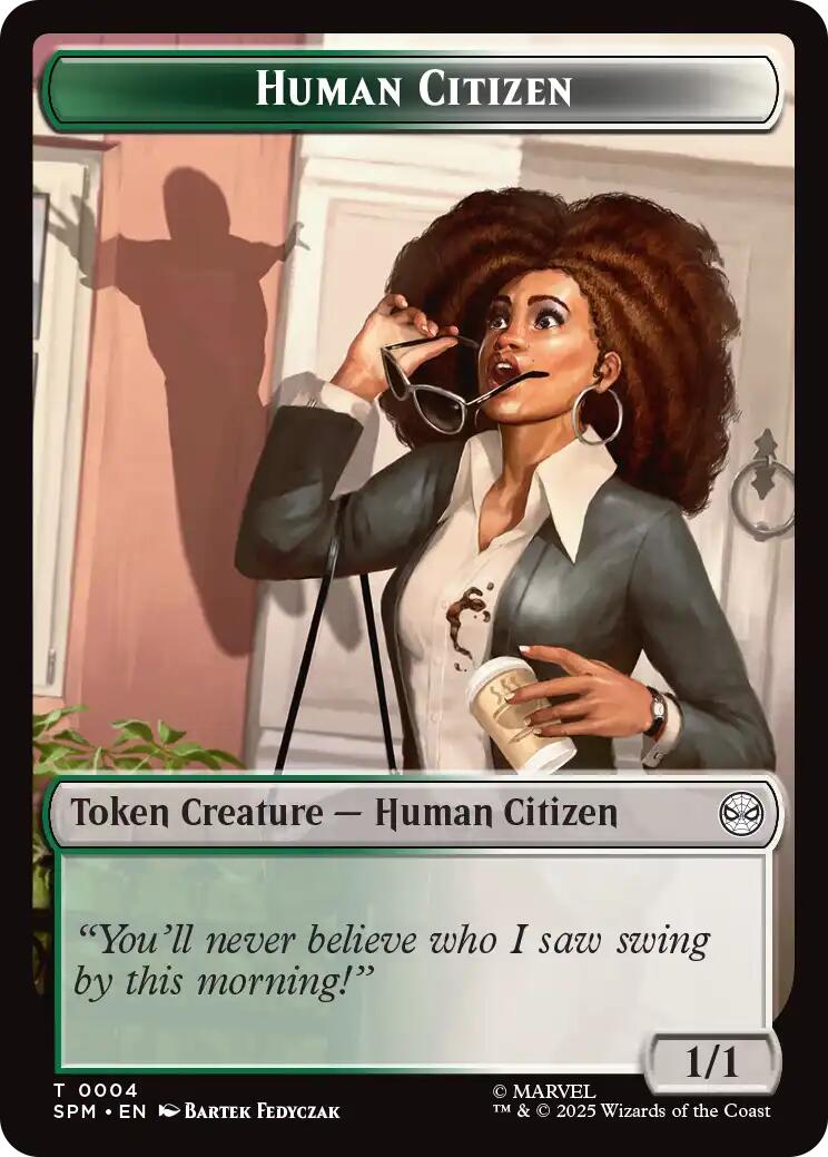 Human Citizen // Treasure Double-Sided Token [Marvel's Spider-Man Tokens] | Galaxy Games LLC
