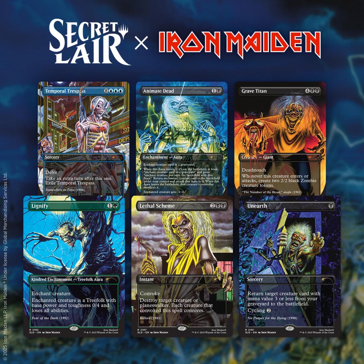 Secret Lair: Drop Series - Secret Lair x Iron Maiden: Album Art (Non-Foil Edition) | Galaxy Games LLC