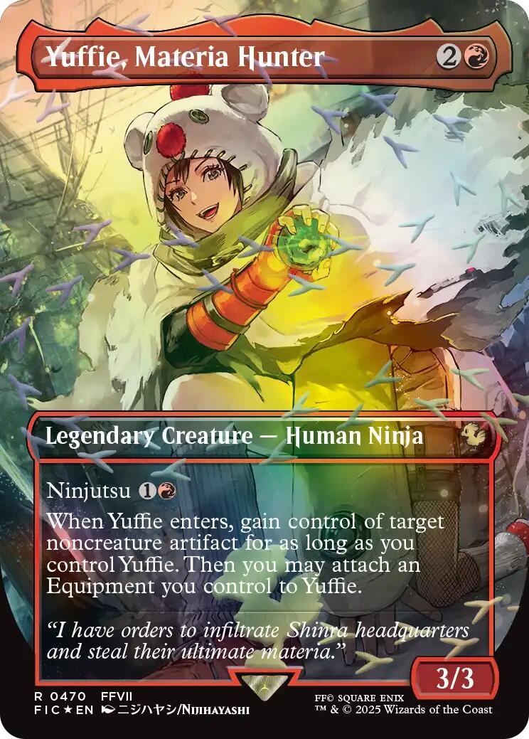 Yuffie, Materia Hunter (Borderless) (Chocobo Track Foil) [FINAL FANTASY Commander] | Galaxy Games LLC