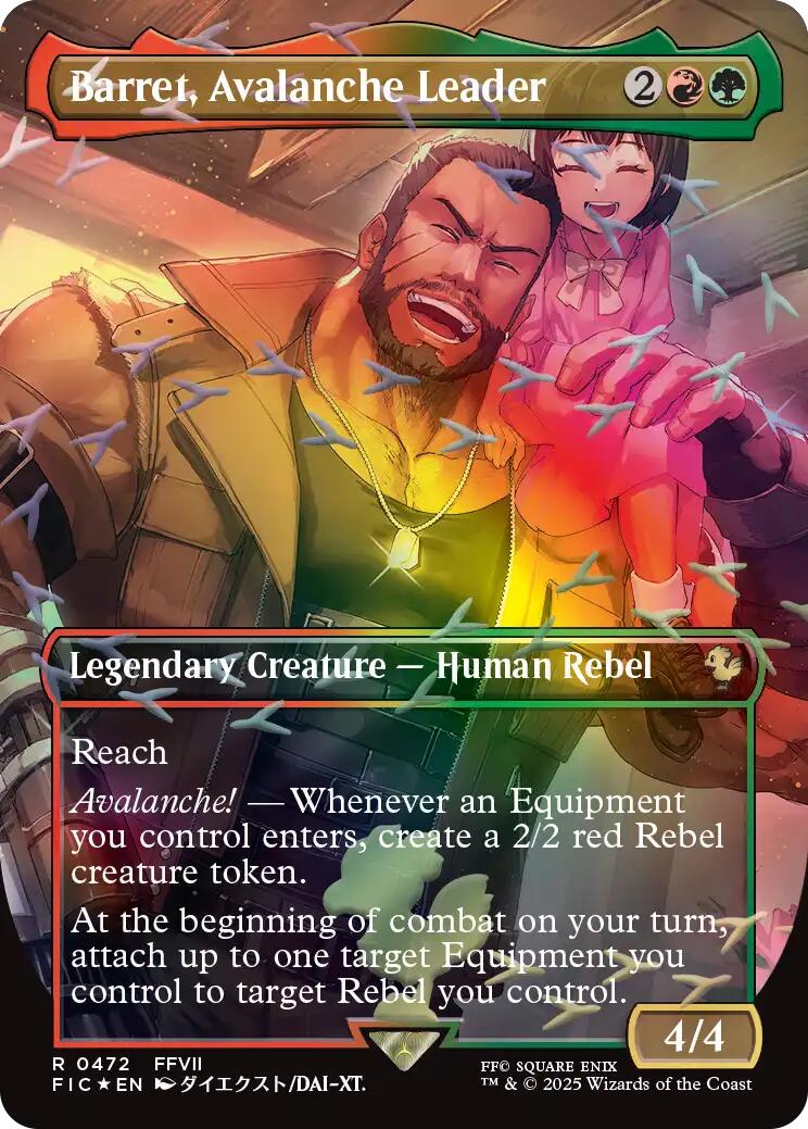 Barret, Avalanche Leader (Borderless) (Chocobo Track Foil) [FINAL FANTASY Commander] | Galaxy Games LLC