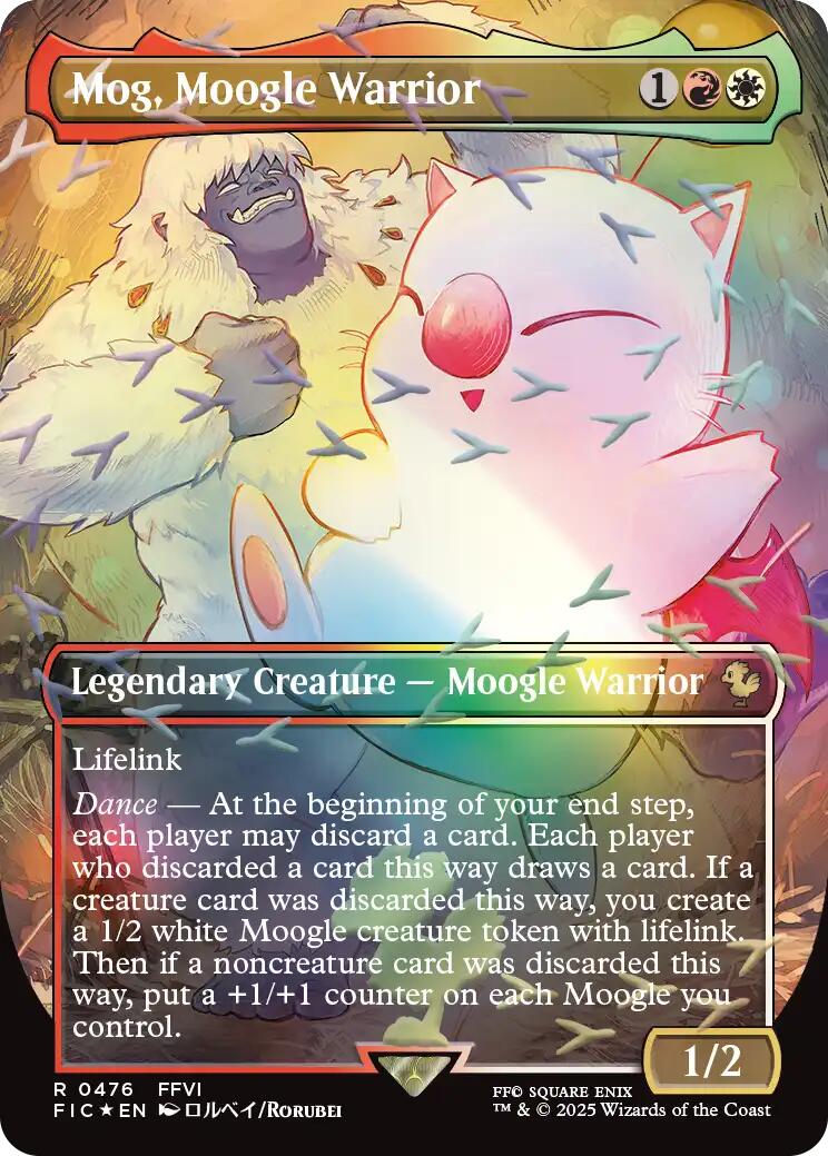 Mog, Moogle Warrior (Borderless) (Chocobo Track Foil) [FINAL FANTASY Commander] | Galaxy Games LLC