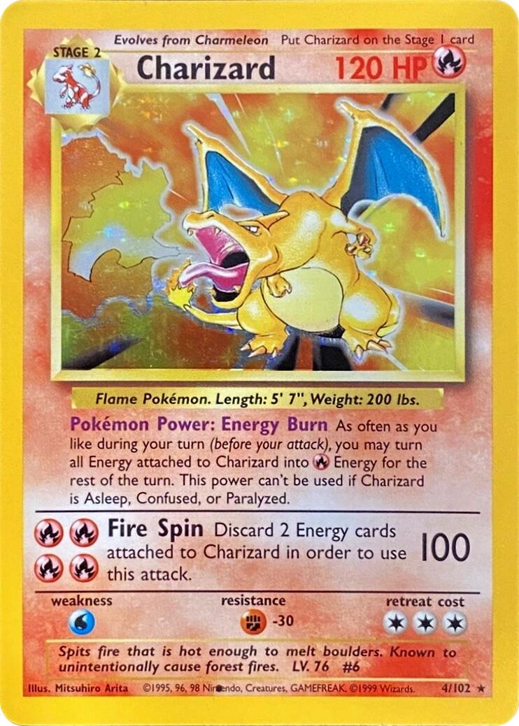 Charizard (004/102) (Black Dot Error) [Base Set 2] | Galaxy Games LLC