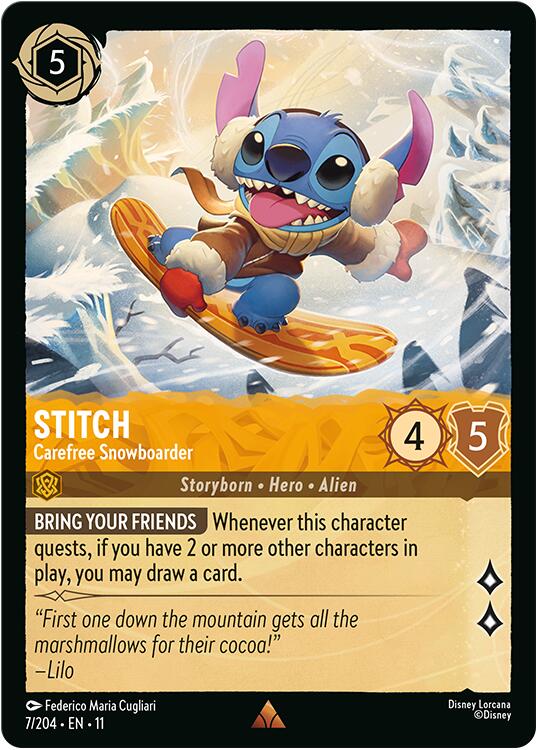 Stitch - Carefree Snowboarder (7/204) [Winterspell] | Galaxy Games LLC