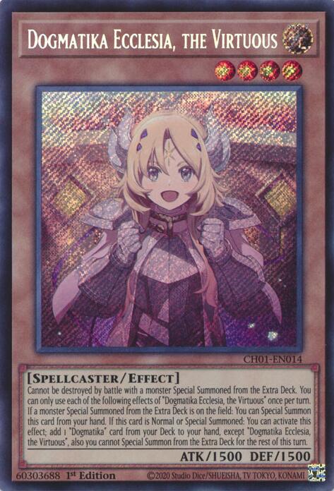 Dogmatika Ecclesia, the Virtuous (Secret Rare) [CH01-EN014] Secret Rare | Galaxy Games LLC