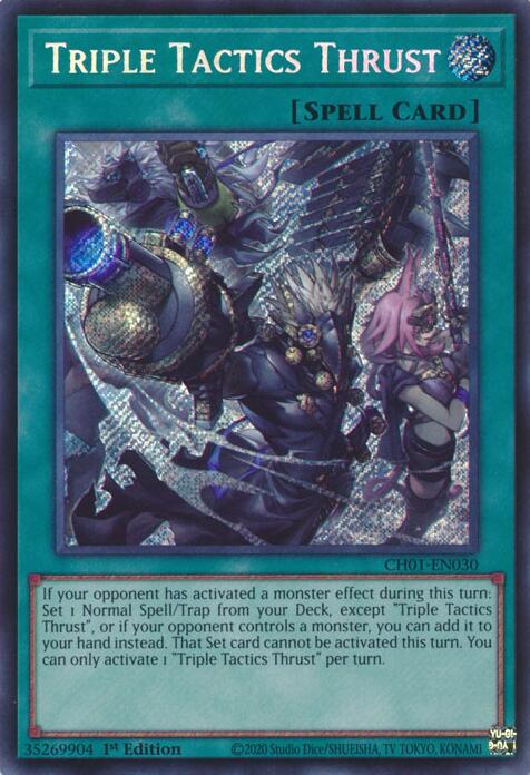 Triple Tactics Thrust (Secret Rare) [CH01-EN030] Secret Rare | Galaxy Games LLC