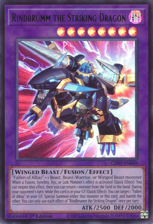 Rindbrumm the Striking Dragon [CH01-EN049] Ultra Rare | Galaxy Games LLC