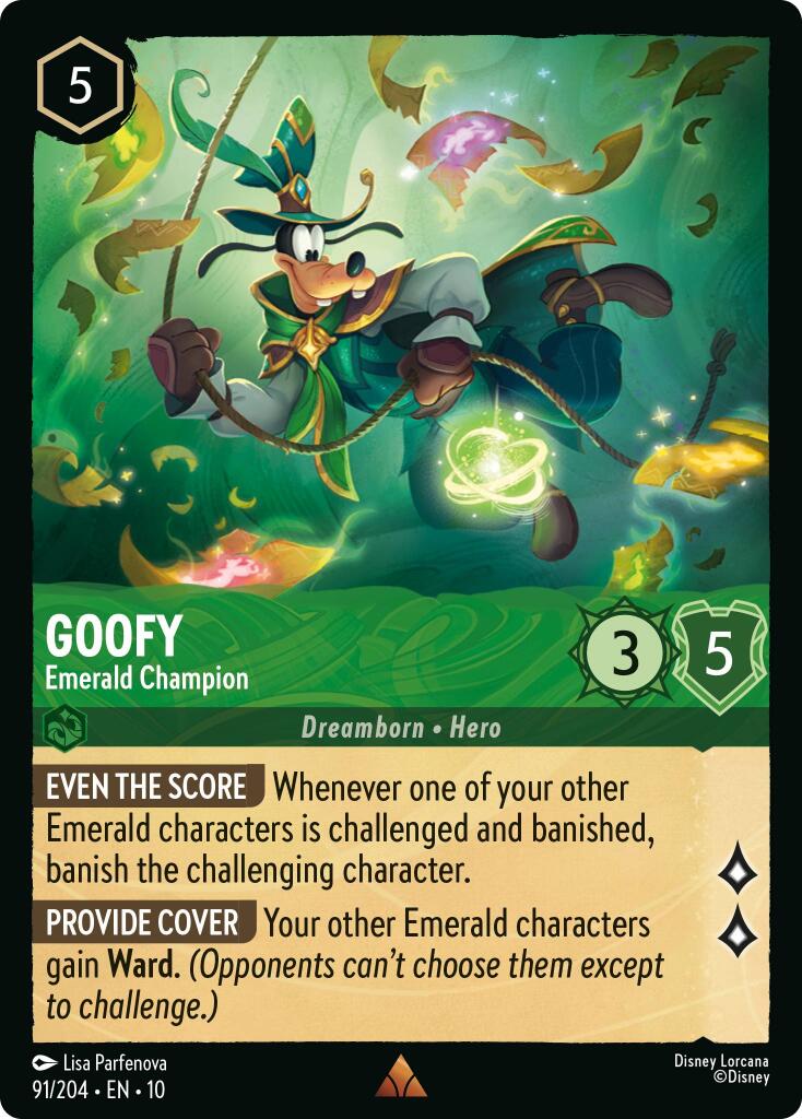 Goofy - Emerald Champion (91/204) [Whispers in the Well] | Galaxy Games LLC