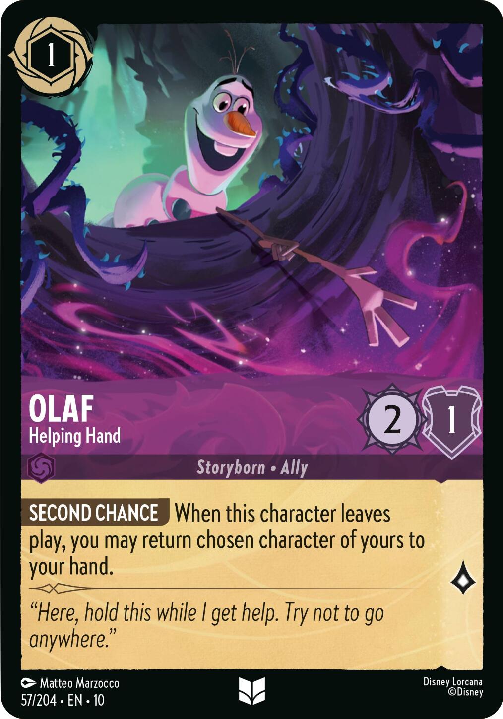 Olaf - Helping Hand (57/204) [Whispers in the Well] | Galaxy Games LLC