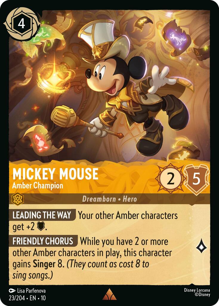 Mickey Mouse - Amber Champion (23/204) [Whispers in the Well] | Galaxy Games LLC