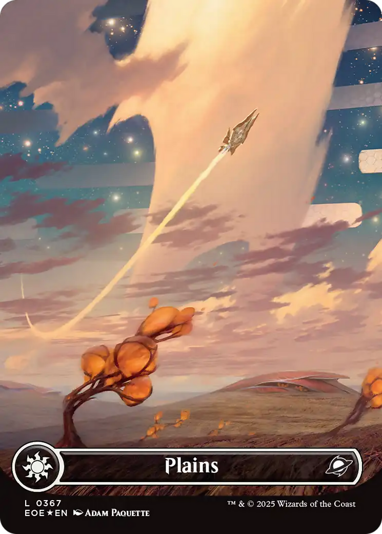 Plains (0367) (Borderless) (Galaxy Foil) [Edge of Eternities] | Galaxy Games LLC