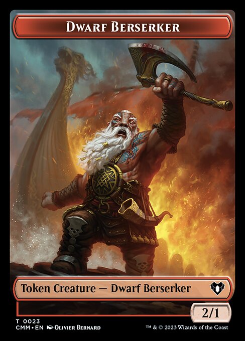 Human Soldier // Dwarf Berserker Double-Sided Token [Commander Masters Tokens] | Galaxy Games LLC