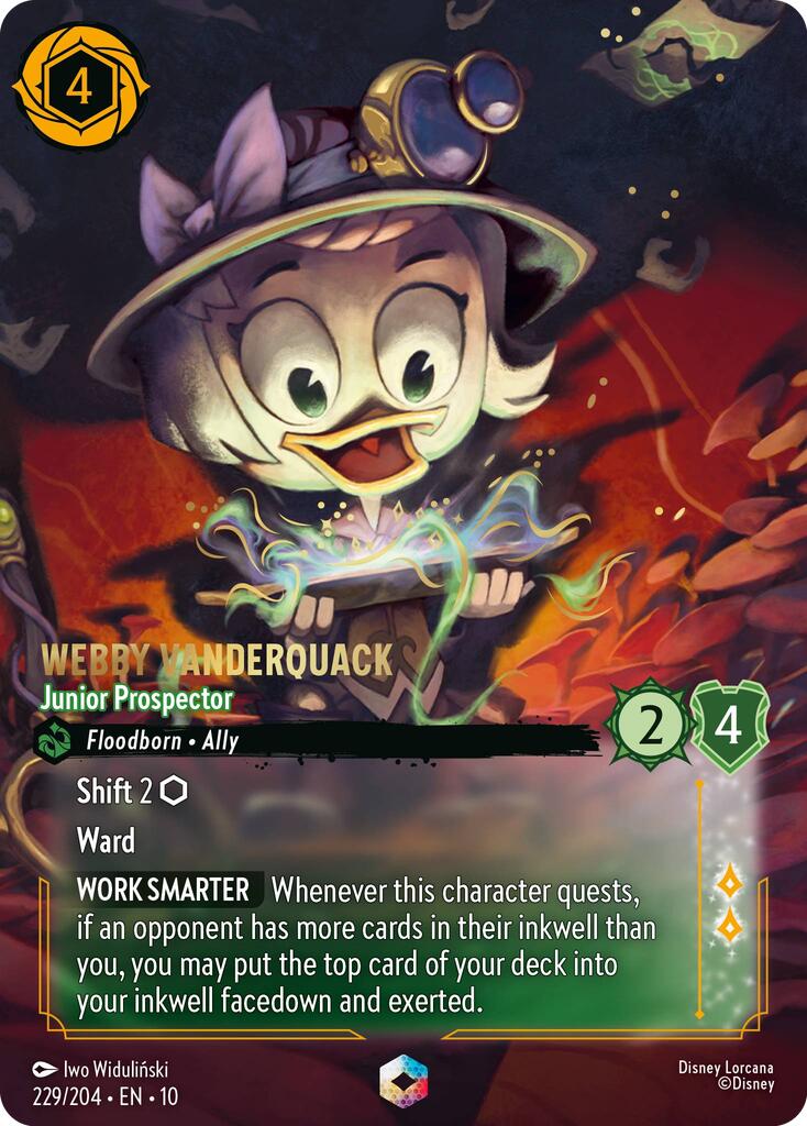 Webby Vanderquack - Junior Prospector (Enchanted) (229/204) [Whispers in the Well] | Galaxy Games LLC