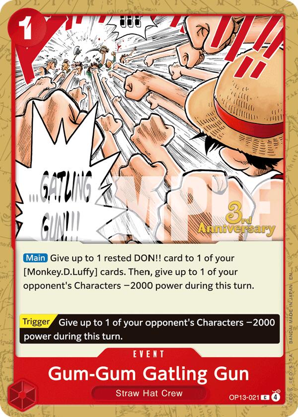 Gum-Gum Gatling Gun [Carrying On His Will: 3rd Anniversary Tournament Cards] | Galaxy Games LLC