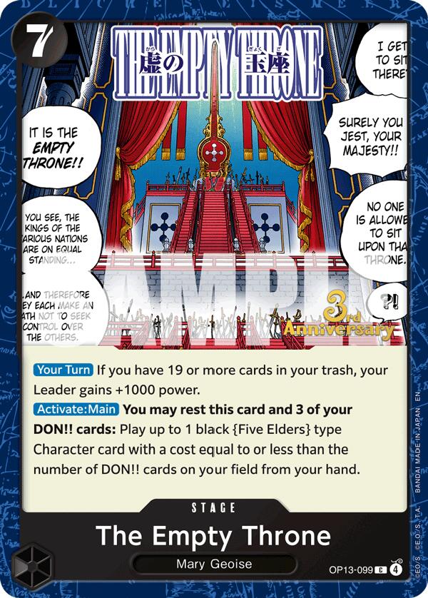The Empty Throne [Carrying On His Will: 3rd Anniversary Tournament Cards] | Galaxy Games LLC