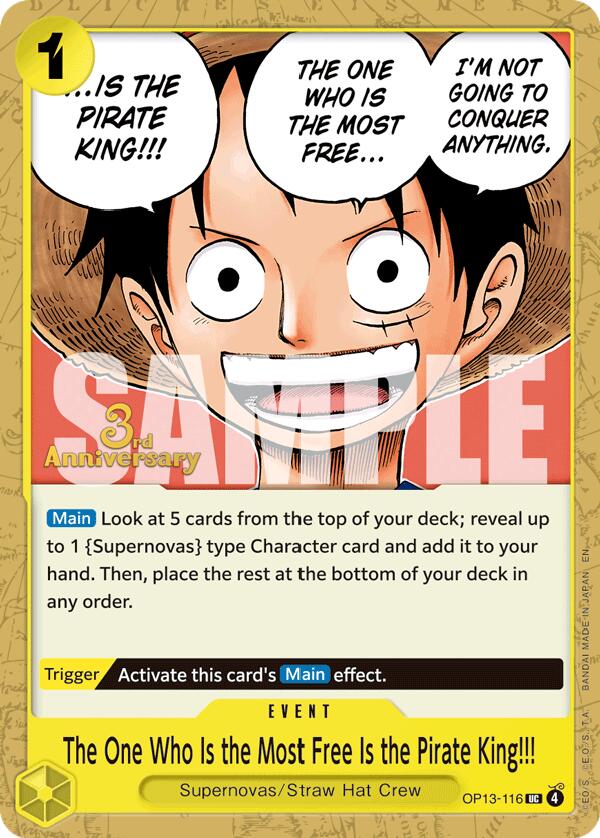 The One Who Is the Most Free Is the Pirate King!!! [Carrying On His Will: 3rd Anniversary Tournament Cards] | Galaxy Games LLC