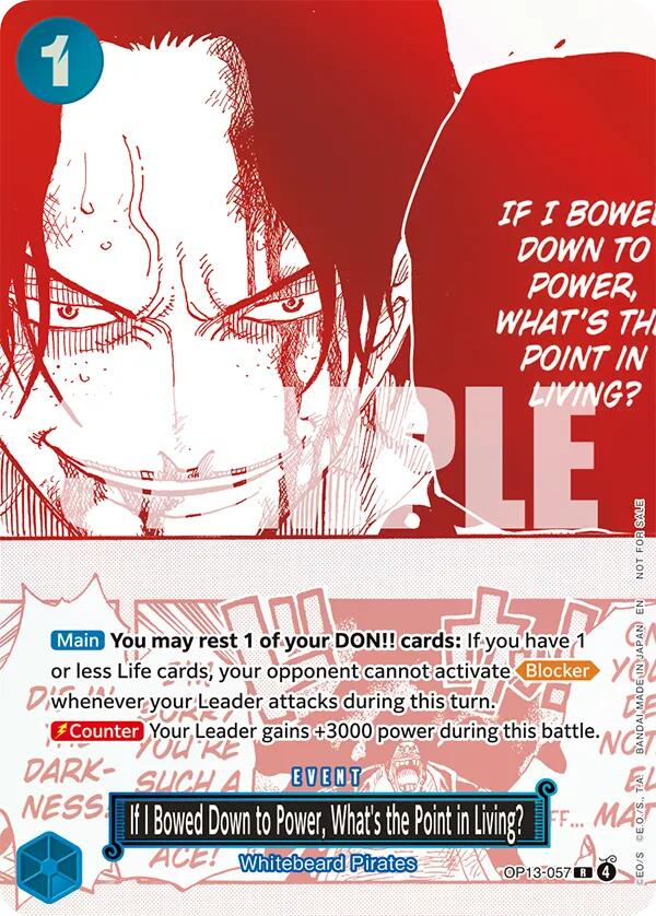If I Bowed Down to Power, What's the Point in Living? (3rd Anniversary Treasure Campaign Pack) [One Piece Promotion Cards] | Galaxy Games LLC