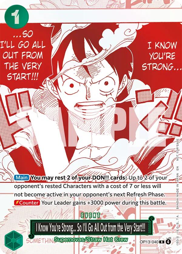 I Know You're Strong... So I'll Go All Out from the Very Start!!! (3rd Anniversary Treasure Campaign Pack) [One Piece Promotion Cards] | Galaxy Games LLC