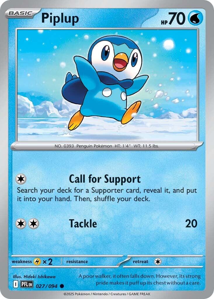Piplup (027/094) [Mega Evolution: Phantasmal Flames] | Galaxy Games LLC