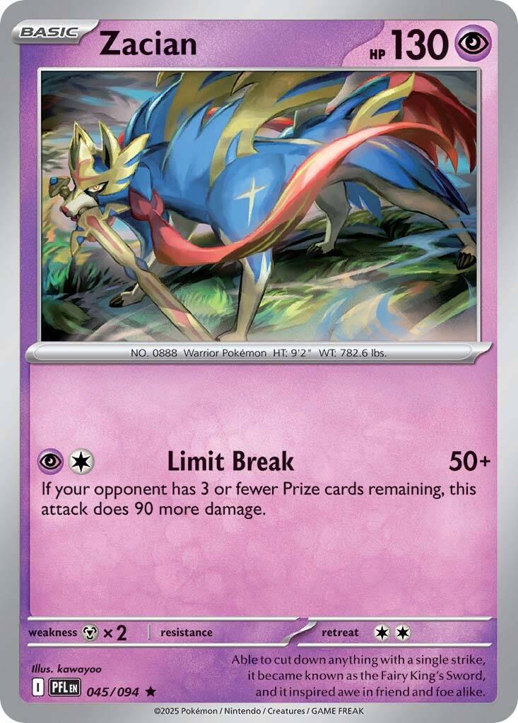 Zacian (045/094) [Mega Evolution: Phantasmal Flames] | Galaxy Games LLC