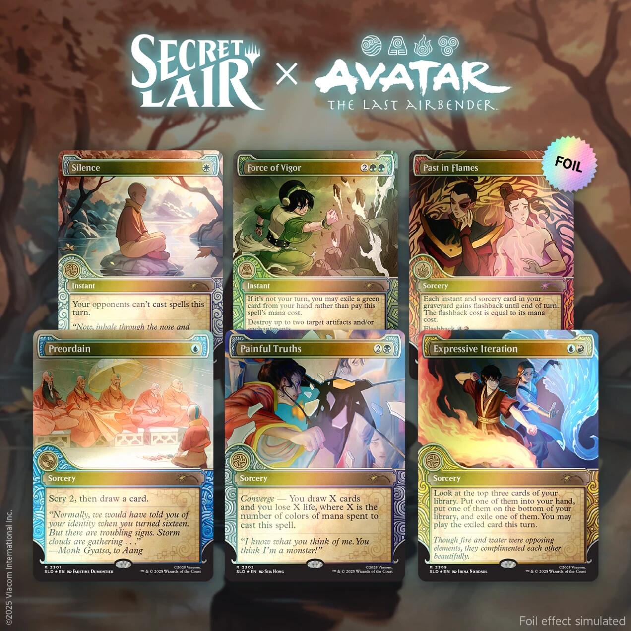 Secret Lair: Drop Series - Avatar: The Last Airbender: One with the Elements (Foil Edition) | Galaxy Games LLC