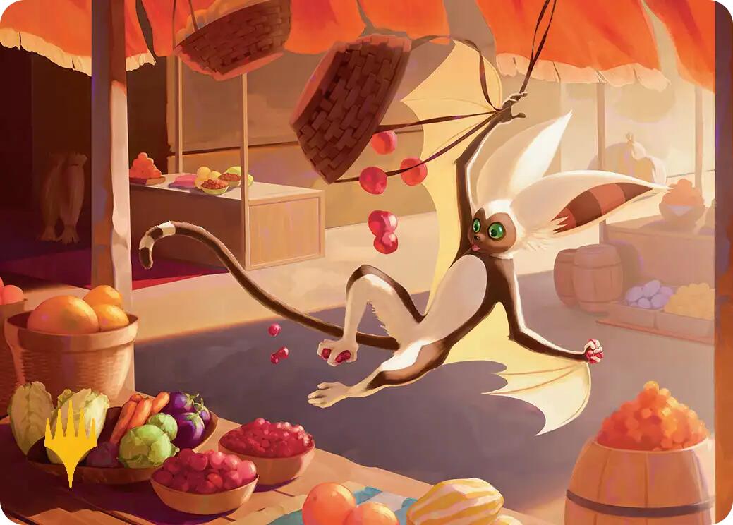 Momo, Playful Pet Art Card (Gold-Stamped Planeswalker Symbol) [Avatar: The Last Airbender Art Series] | Galaxy Games LLC