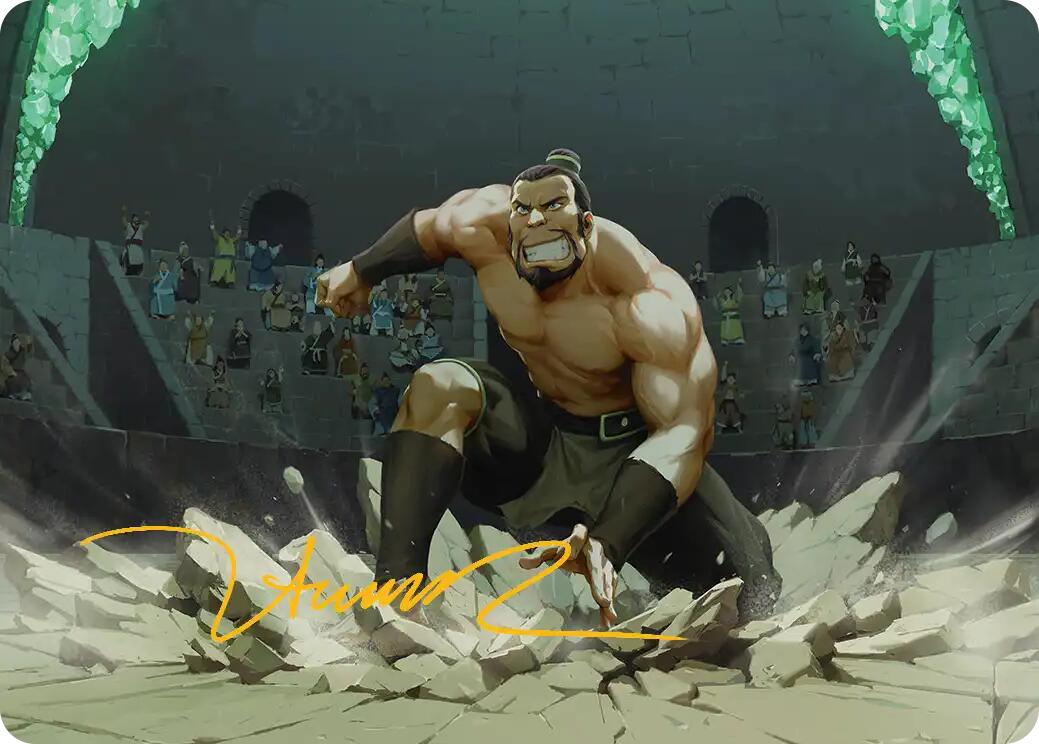 The Boulder, Ready to Rumble Art Card (Gold-Stamped Signature) [Avatar: The Last Airbender Art Series] | Galaxy Games LLC