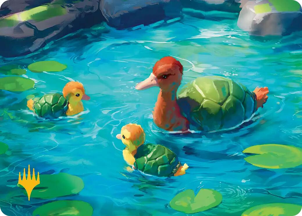 Turtle-Duck Art Card (Gold-Stamped Planeswalker Symbol) [Avatar: The Last Airbender Art Series] | Galaxy Games LLC