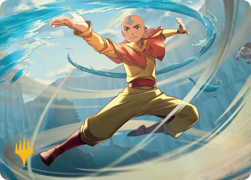 Aang, Swift Savior Art Card (Gold-Stamped Planeswalker Symbol) [Avatar: The Last Airbender Art Series] | Galaxy Games LLC