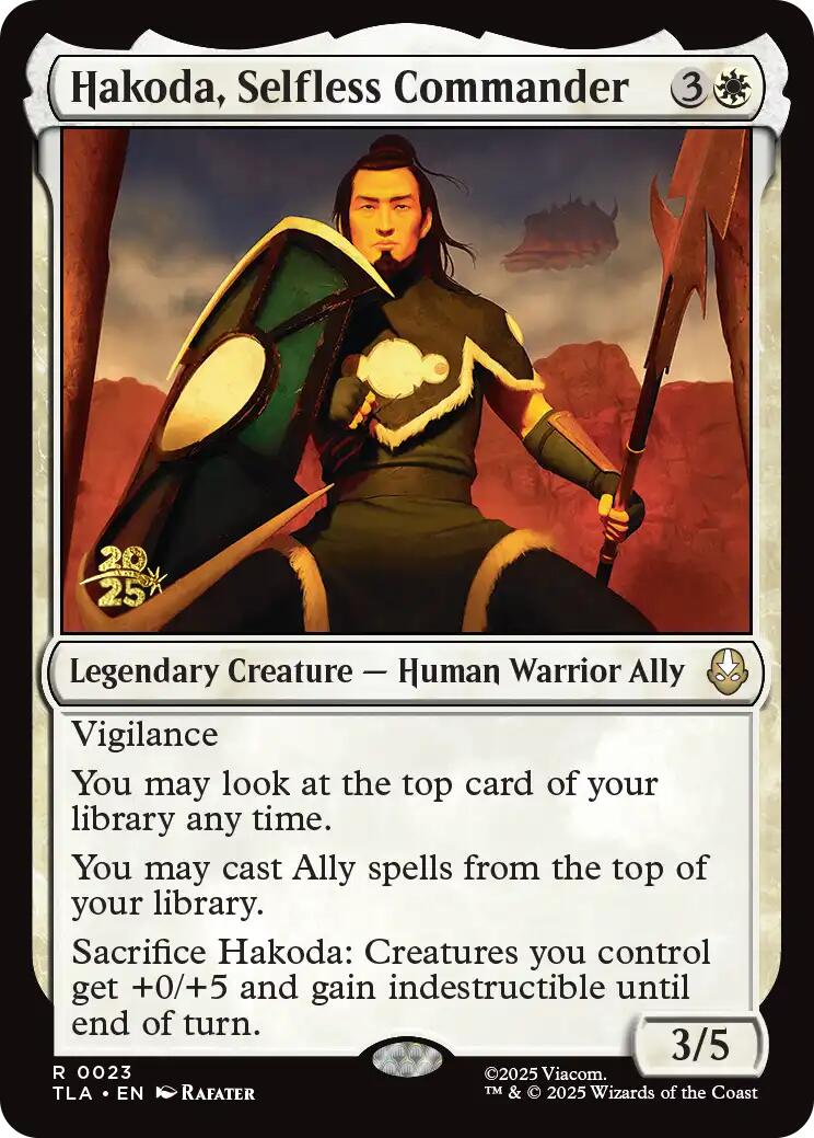 Hakoda, Selfless Commander [Avatar: The Last Airbender Prerelease Cards] | Galaxy Games LLC