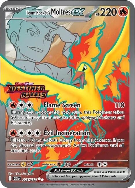 Team Rocket's Moltres ex (208/182) (Destined Rivals Stamp) [Miscellaneous Cards] | Galaxy Games LLC