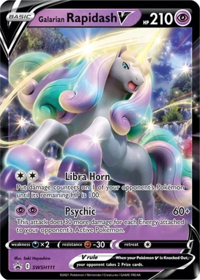 Galarian Rapidash V (SWSH111) (Jumbo Card) [Sword & Shield: Black Star Promos] | Galaxy Games LLC