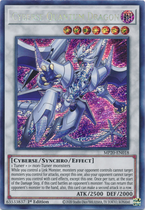 Cyberse Quantum Dragon [MP20-EN018] Prismatic Secret Rare | Galaxy Games LLC