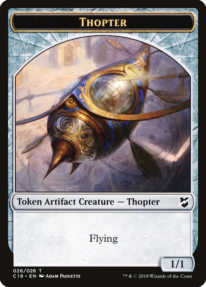 Cat Warrior // Thopter (026) Double-Sided Token [Commander 2018 Tokens] | Galaxy Games LLC