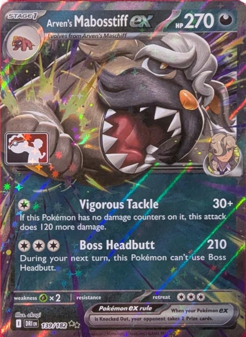 Arven's Mabosstiff ex (139/182) [Prize Pack Series Eight] | Galaxy Games LLC