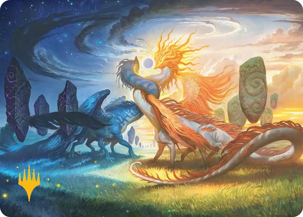 Celestial Reunion Art Card (19/54) (Gold-Stamped Planeswalker Symbol) [Lorwyn Eclipsed Art Series] | Galaxy Games LLC
