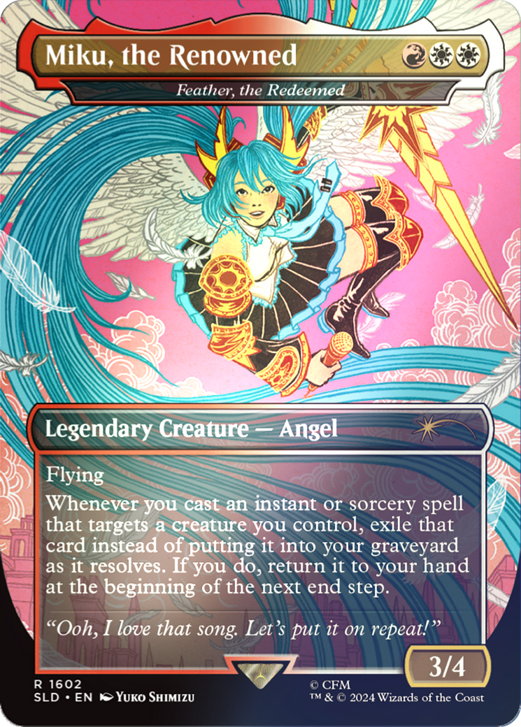 Miku, the Renowned - Feather, the Redeemed (Rainbow Foil) [Secret Lair Drop Series] | Galaxy Games LLC