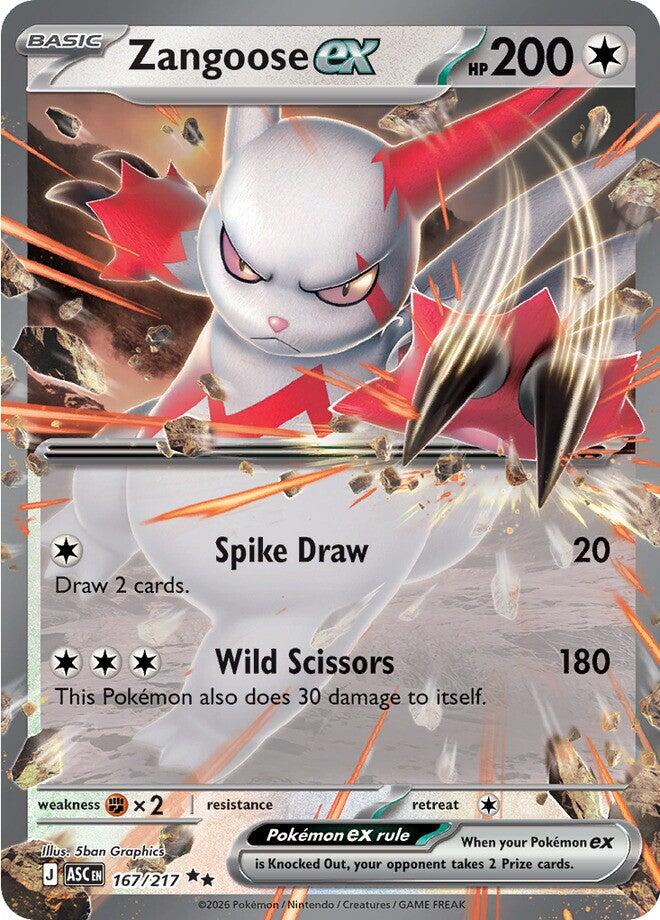 Zangoose ex (167/217) [Mega Evolution: Ascended Heroes] | Galaxy Games LLC