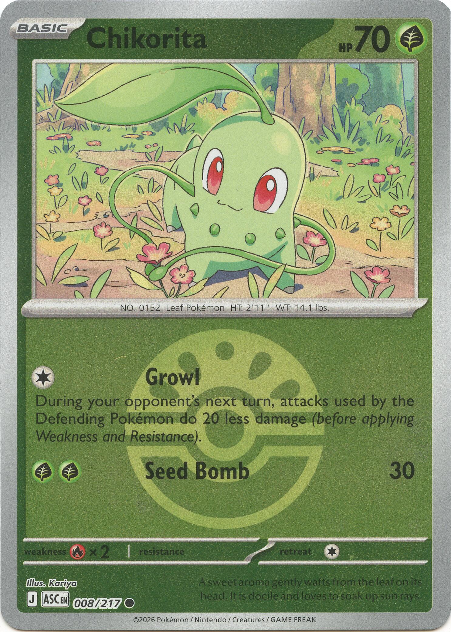 Chikorita (008/217) (Friend Ball) [Mega Evolution: Ascended Heroes] | Galaxy Games LLC