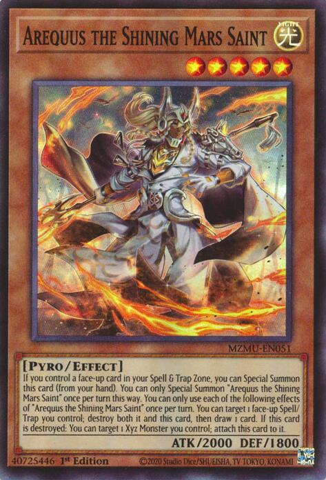 Arequus the Shining Mars Saint [MZMU-EN051] Super Rare | Galaxy Games LLC