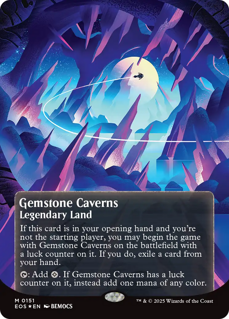 Gemstone Caverns (0151) (Borderless) (Galaxy Foil) [Edge of Eternities: Stellar Sights] | Galaxy Games LLC