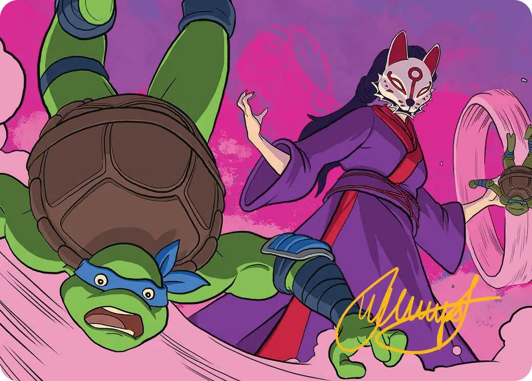 Kitsune's Technique Art Card (Gold-Stamped Signature) [Teenage Mutant Ninja Turtles Art Series] | Galaxy Games LLC