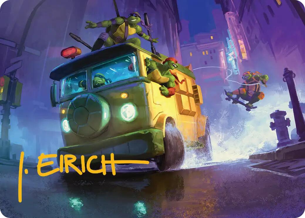 Turtle Van Art Card (Gold-Stamped Signature) [Teenage Mutant Ninja Turtles Art Series] | Galaxy Games LLC