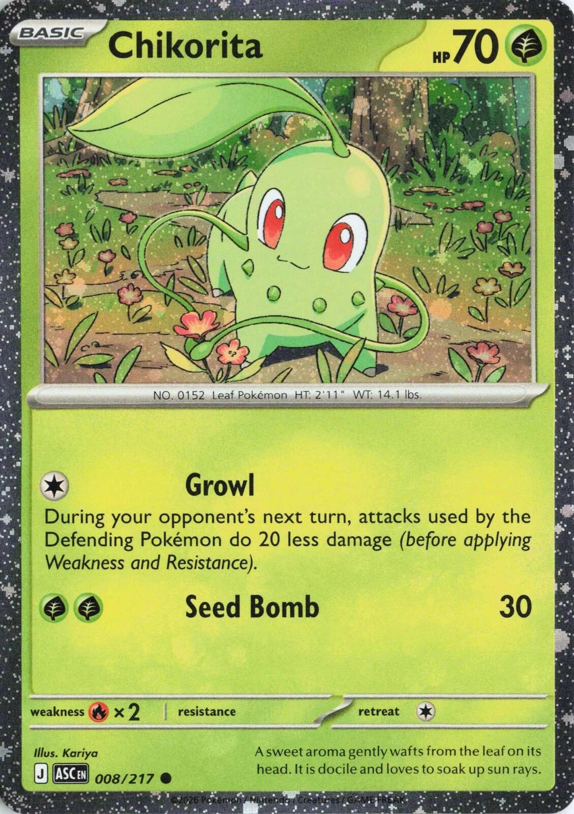 Chikorita (008/217) (Cosmos Holo) [Miscellaneous Cards] | Galaxy Games LLC