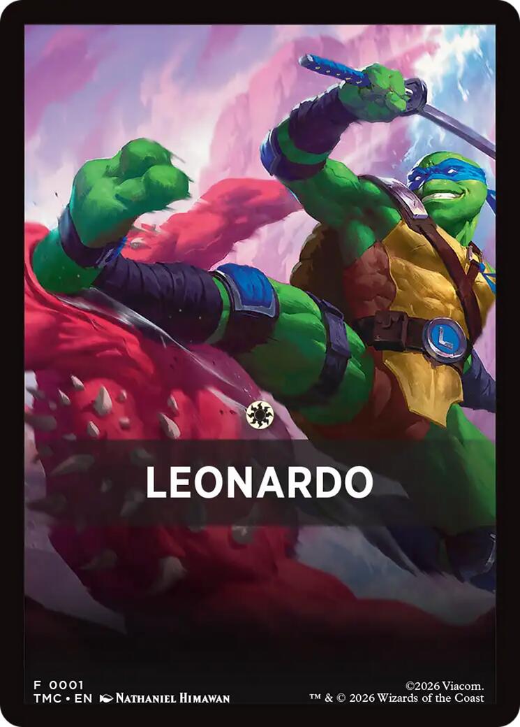Leonardo Theme Card [Teenage Mutant Ninja Turtles Commander Tokens] | Galaxy Games LLC
