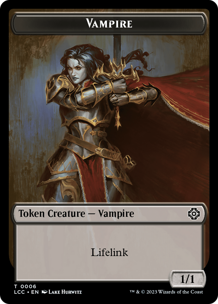 Vampire (0006) // Vampire Demon Double-Sided Token [The Lost Caverns of Ixalan Commander Tokens] | Galaxy Games LLC